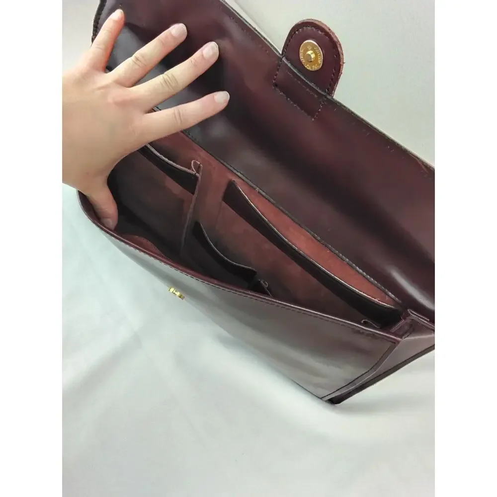 Vintage Hartmann Men's Leather Briefcase Red Burgundy Laptop Bag #Z5813